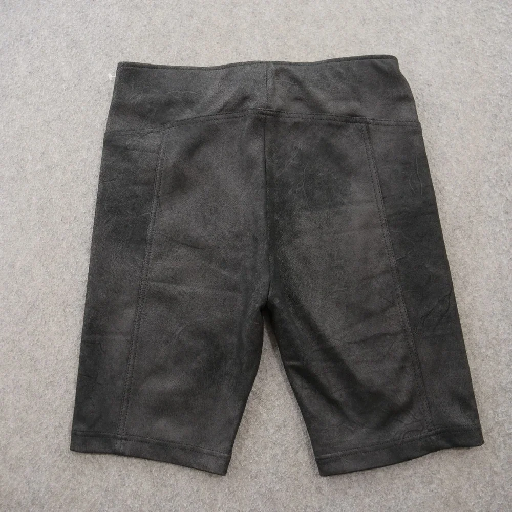 Free People Shorts Womens Small Black Bike Heatwave Faux Suede Stretch New